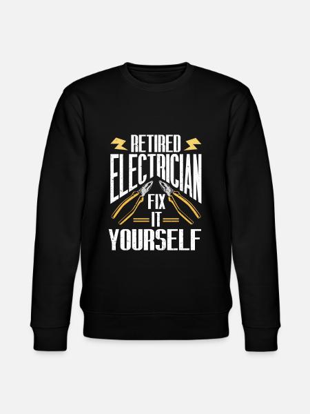 Retired Electrician Gift Electrician - Stanley/Stella CHANGER Unisex Organic Sweatshirt - black