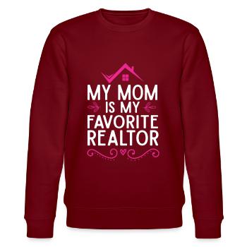 Makler Geschenk Für Immobilienmakler - Stanley/Stella Unisex Bio-Sweatshirt CHANGER  - Burgunderrot - Vorne - Nik (191cm) & Marisol (170cm)
