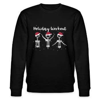 Christmas Corkscrew Holiday Workout - Stanley/Stella CHANGER Unisex Organic Sweatshirt - black - Front - Nik (191cm) & Marisol (170cm)