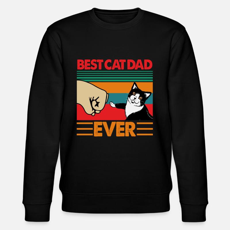Bester Katzenvater überhaupt - Stanley/Stella Unisex Bio-Sweatshirt CHANGER  - Schwarz