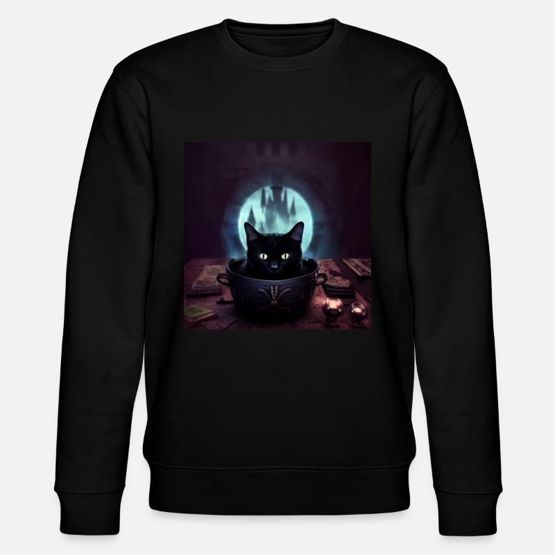Katze im Kessel - Stanley/Stella Unisex Bio-Sweatshirt CHANGER - Schwarz