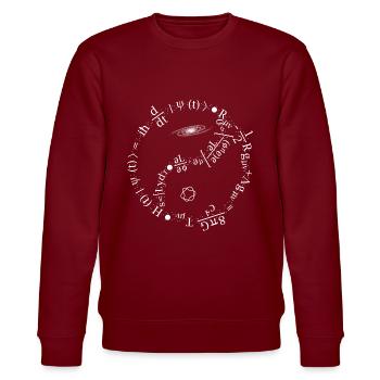 Quantum Mechanics Formula - Stanley/Stella CHANGER Unisex Organic Sweatshirt - burgundy - Front - Nik (191cm) & Marisol (170cm)