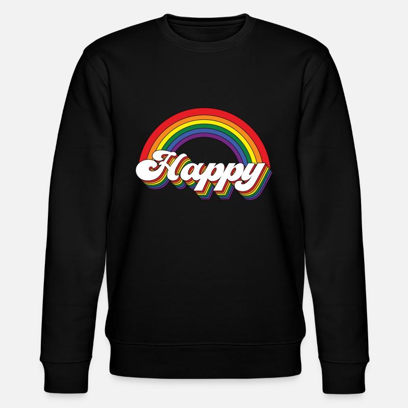 Happy Regenbogen - Stanley/Stella Unisex Bio-Sweatshirt CHANGER - Schwarz