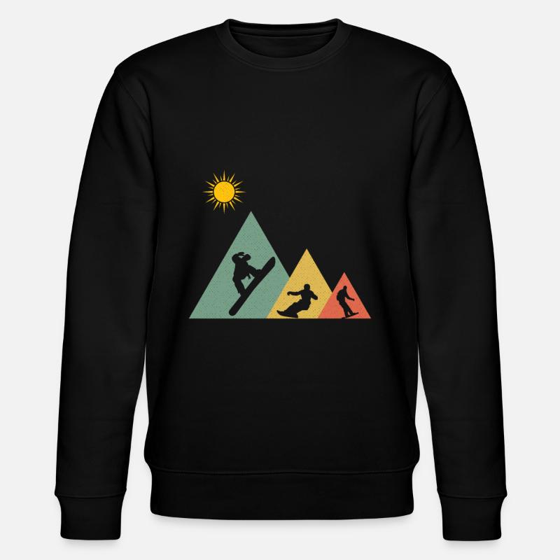 Snowboarding Snowboarding Snowboarder Mountains - Stanley/Stella CHANGER Unisex Organic Sweatshirt - black