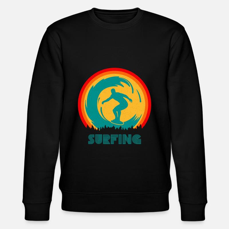 Surfen Surfer Surf retro 60er - Stanley/Stella Unisex Bio-Sweatshirt CHANGER  - Schwarz