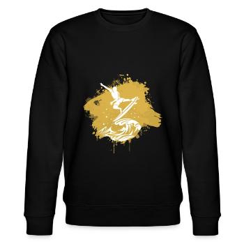 Surfen Surfer Surf Graffiti - Stanley/Stella Unisex Bio-Sweatshirt CHANGER  - Schwarz - Vorne - Nik (191cm) & Marisol (170cm)
