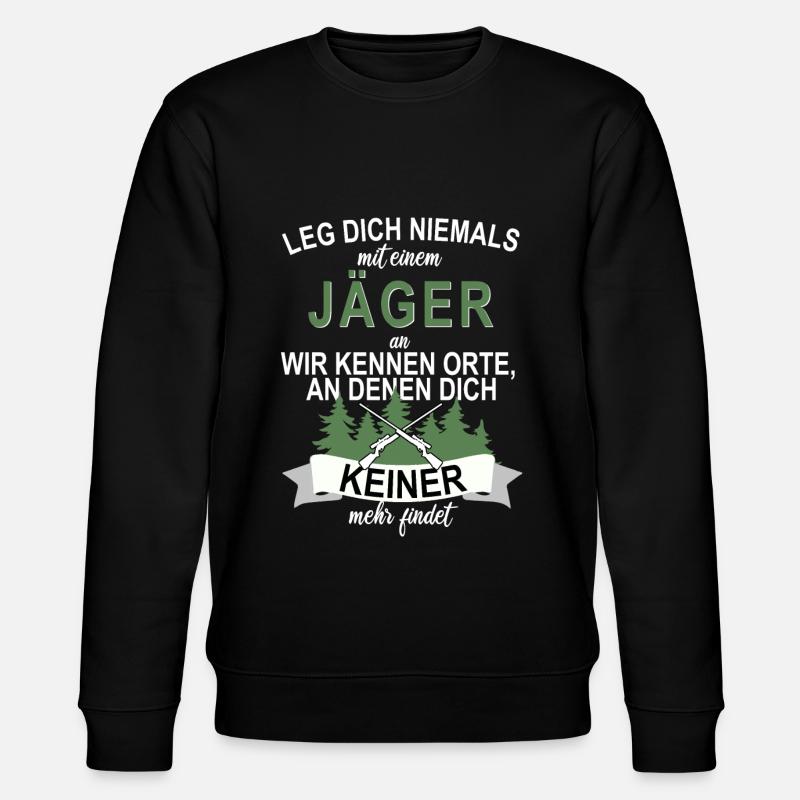 Jäger Jagd Wald Hobby Freizeit - Stanley/Stella Unisex Bio-Sweatshirt CHANGER - Schwarz