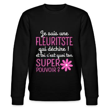 Une fleuriste qui déchire humour femme fleuriste - Sweat bio CHANGER Stanley/Stella Unisexe - noir - Devant - Nik (191cm) & Marisol (170cm)