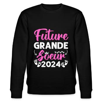 Future grande soeur 2024 bientôt grande soeur - Sweat bio CHANGER Stanley/Stella Unisexe - noir - Devant - Nik (191cm) & Marisol (170cm)