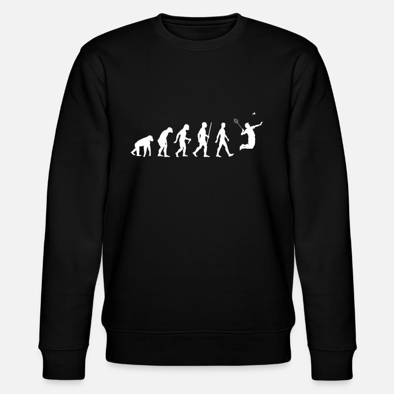 Badminton Evolution Badmintonspieler - Stanley/Stella Unisex Bio-Sweatshirt CHANGER  - Schwarz