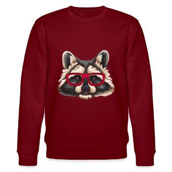 Waschbär Waschbären tier beuteltier - Stanley/Stella Unisex Bio-Sweatshirt CHANGER  - Burgunderrot - Vorne - Nik (191cm) & Marisol (170cm)