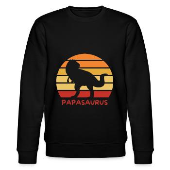 Papasaurus Papa Père Dino - Sweat bio CHANGER Stanley/Stella Unisexe - noir - Devant - Nik (191cm) & Marisol (170cm)