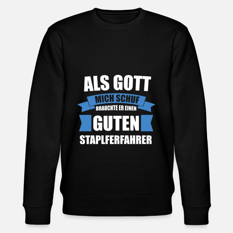 Stapler Staplerfahrer Geschenk - Stanley/Stella Unisex Bio-Sweatshirt CHANGER  - Schwarz