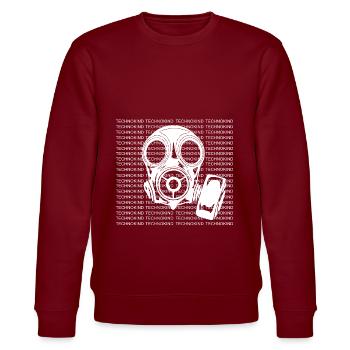 Techno - Techno music Symbol - Stanley/Stella Unisex Bio-Sweatshirt CHANGER  - Burgunderrot - Vorne - Nik (191cm) & Marisol (170cm)