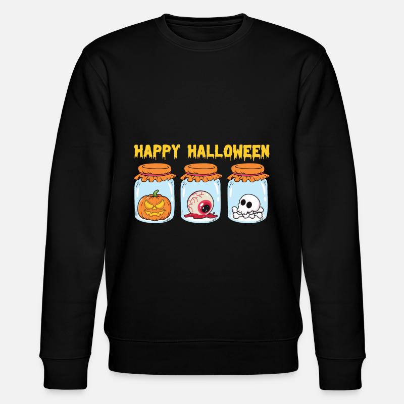 Halloween Pumpkin Skeleton - Stanley/Stella CHANGER Unisex Organic Sweatshirt - black