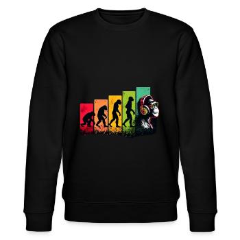 Evolution Humains À DJ Musicien Nerd Geek Monkey - Sweat bio CHANGER Stanley/Stella Unisexe - noir - Devant - Nik (191cm) & Marisol (170cm)