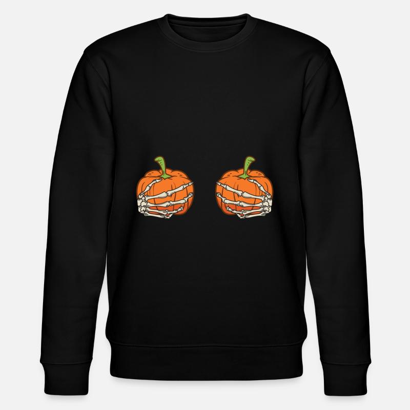 Halloween Pumpkin Skeleton - Stanley/Stella CHANGER Unisex Organic Sweatshirt - black
