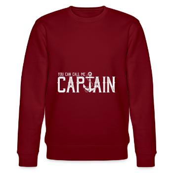 You can Call me Captain Bootsmann Matrose Vintage - Stanley/Stella Unisex Bio-Sweatshirt CHANGER  - Burgunderrot - Vorne - Nik (191cm) & Marisol (170cm)