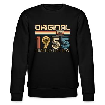 70th Birthday Original 1955 70 Years Old Gift - Stanley/Stella CHANGER Unisex Organic Sweatshirt - black - Front - Nik (191cm) & Marisol (170cm)