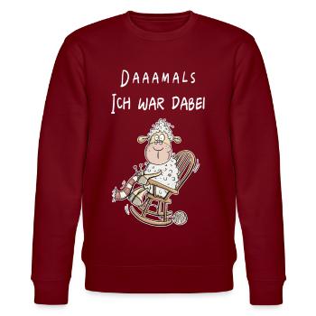 Daaamals - Ich War Dabei Schaf I Funshirt Senior - Stanley/Stella Unisex Bio-Sweatshirt CHANGER  - Burgunderrot - Vorne - Nik (191cm) & Marisol (170cm)