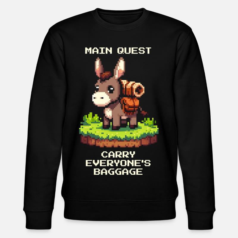 Esel Quest: Ballast tragen - Stanley/Stella Unisex Bio-Sweatshirt CHANGER  - Schwarz