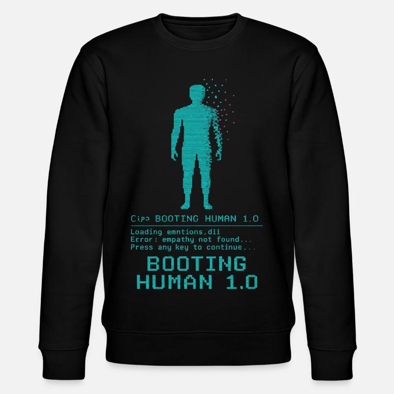 Booting Human 1.0 Empathy Error - Stanley/Stella CHANGER Unisex Organic Sweatshirt - black