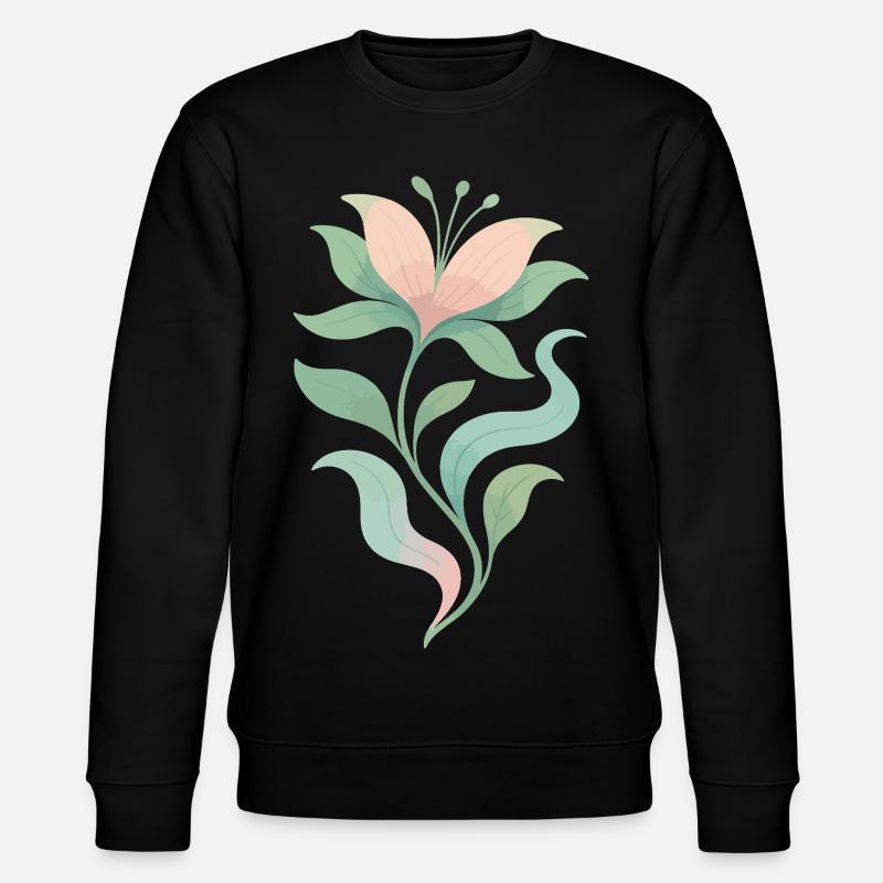 Pastel Bloom Botanical Flow - Stanley/Stella Unisex Bio-Sweatshirt CHANGER  - Schwarz