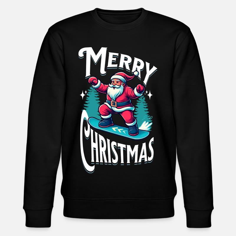 Snowboard Santa Claus - Stanley/Stella CHANGER Unisex Organic Sweatshirt - black