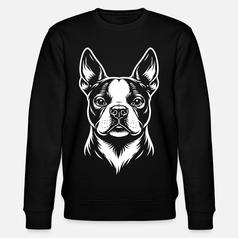 Tête de Boston Terrier - Sweat bio CHANGER Stanley/Stella Unisexe - noir