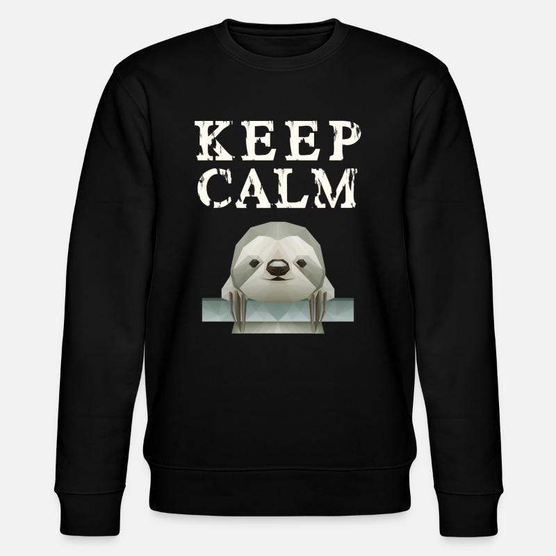 Keep Calm Sloth - Stanley/Stella CHANGER Unisex Organic Sweatshirt - black