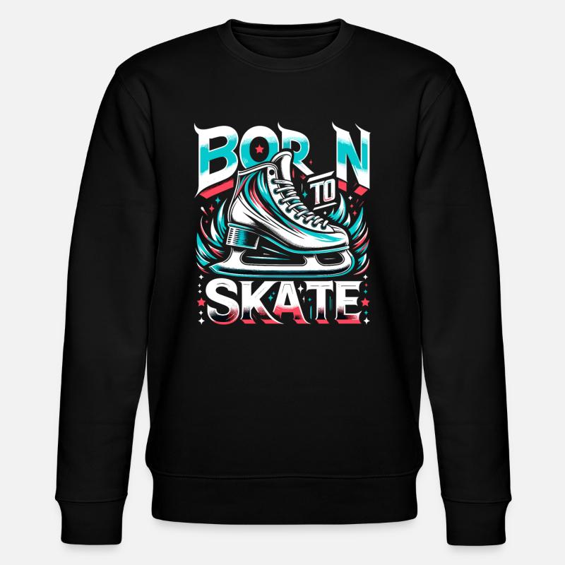 Eislaufen Schlittschuhläufer - Stanley/Stella Unisex Bio-Sweatshirt CHANGER  - Schwarz