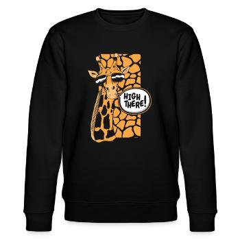 Hoch dort Afrikanische Giraffidae Nubische Giraffe - Stanley/Stella Unisex Bio-Sweatshirt CHANGER  - Schwarz - Vorne - Nik (191cm) & Marisol (170cm)