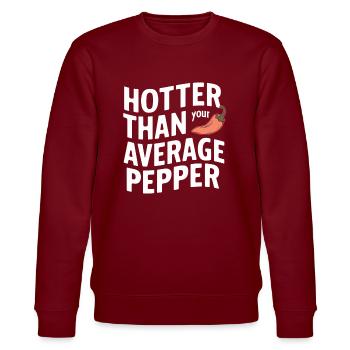 Amateurs de cuisine épicée, Chili Peppers Chef - Sweat bio CHANGER Stanley/Stella Unisexe - bordeaux - Devant - Nik (191cm) & Marisol (170cm)