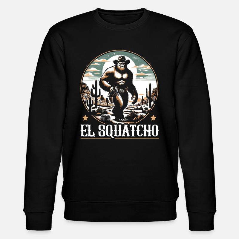 Western Bigfoot Lover Sasquatch Yeti - Stanley/Stella Unisex Bio-Sweatshirt CHANGER  - Schwarz