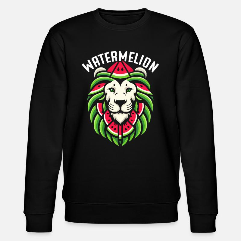 Lion d'été drôle de pastèque - Sweat bio CHANGER Stanley/Stella Unisexe - noir