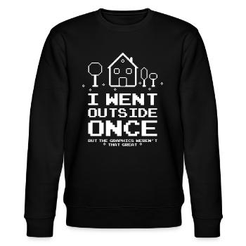 I Went Outside Once Gaming Funny - Stanley/Stella Unisex Bio-Sweatshirt CHANGER  - Schwarz - Vorne - Nik (191cm) & Marisol (170cm)