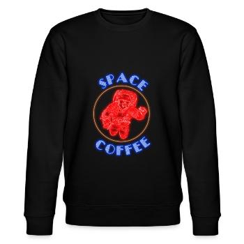 Space Coffee Motiv Geschenkidee Astronaut Gaming - Stanley/Stella Unisex Bio-Sweatshirt CHANGER  - Schwarz - Vorne - Nik (191cm) & Marisol (170cm)