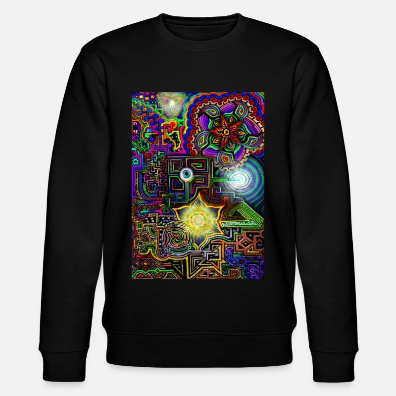Psychedelisches Universum - Stanley/Stella Unisex Bio-Sweatshirt CHANGER  - Schwarz