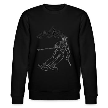 ski - Sweat bio CHANGER Stanley/Stella Unisexe - noir - Devant - Nik (191cm) & Marisol (170cm)