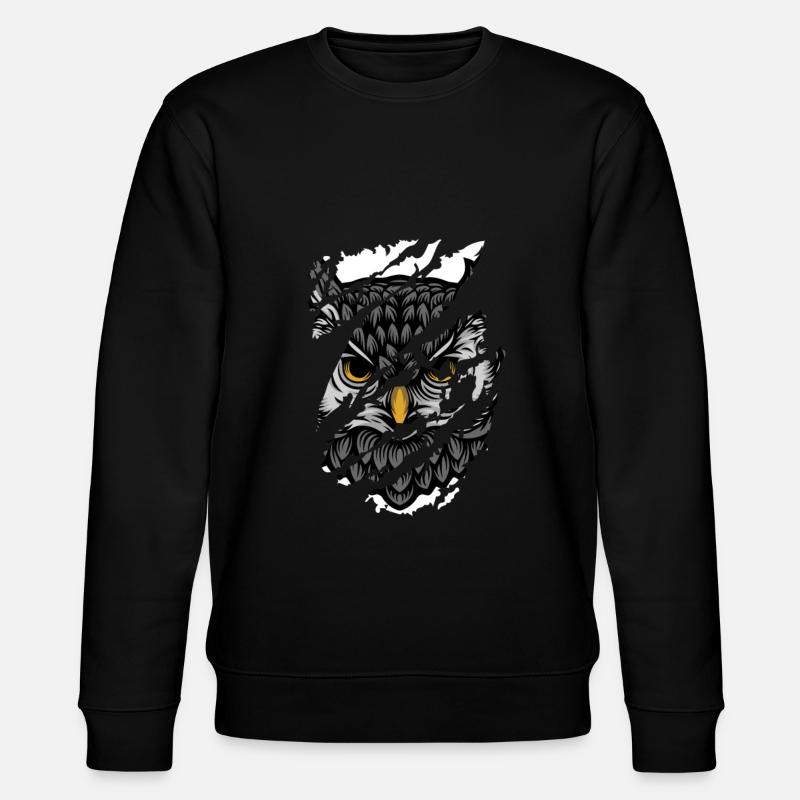 Owl - Eule - Stanley/Stella Unisex Bio-Sweatshirt CHANGER  - Schwarz
