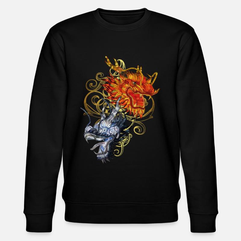 chinesischer Drache - Stanley/Stella Unisex Bio-Sweatshirt CHANGER  - Schwarz