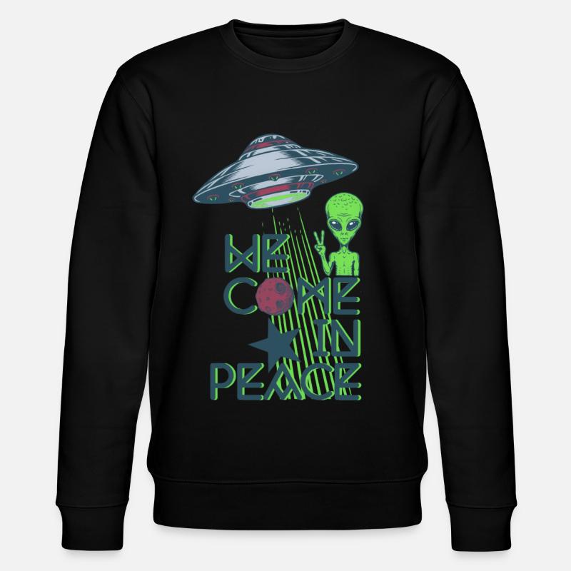We come in peace - Stanley/Stella CHANGER Unisex Organic Sweatshirt - black