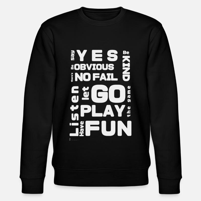 improv rules weiß - Stanley/Stella Unisex Bio-Sweatshirt CHANGER  - Schwarz