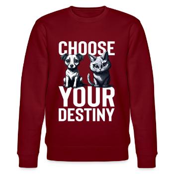 Choisissez votre destin - Chien vs Chat - Sweat bio CHANGER Stanley/Stella Unisexe - bordeaux - Devant - Nik (191cm) & Marisol (170cm)