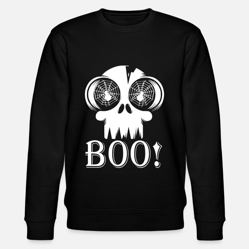 HALLOWEEN GRUSELSCHÄDEL BOO! - Stanley/Stella Unisex Bio-Sweatshirt CHANGER  - Schwarz