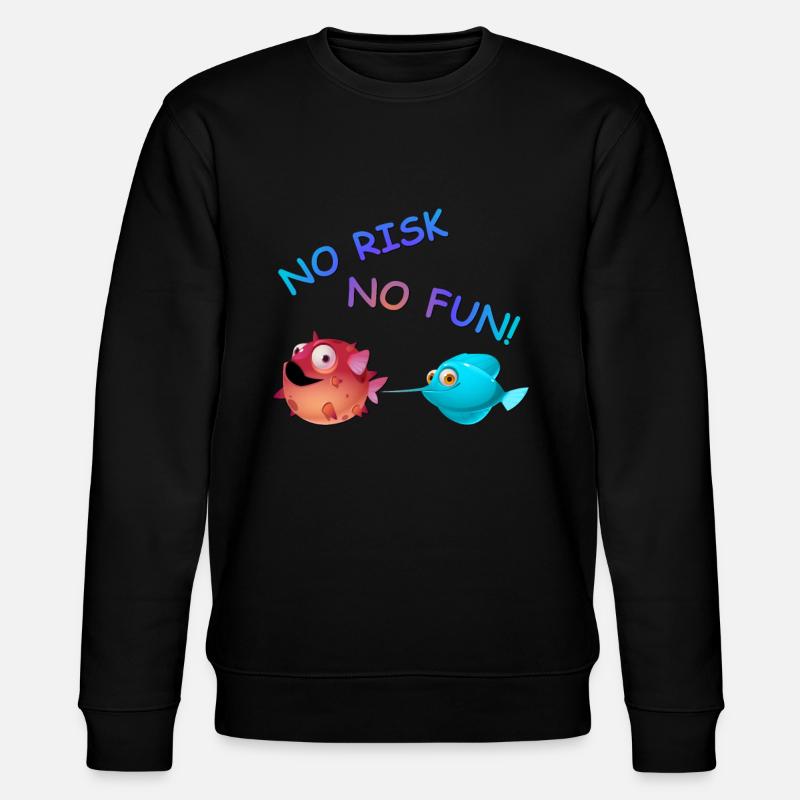 Kugelfisch - no risk - no fun! - Stanley/Stella Unisex Bio-Sweatshirt CHANGER - Schwarz