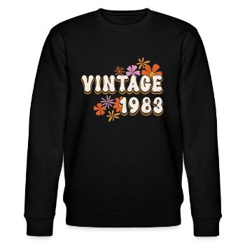 40. Geburtstag Vintage 1983 Frauen Geschenkidee - Stanley/Stella Unisex Bio-Sweatshirt CHANGER  - Schwarz - Vorne - Nik (191cm) & Marisol (170cm)