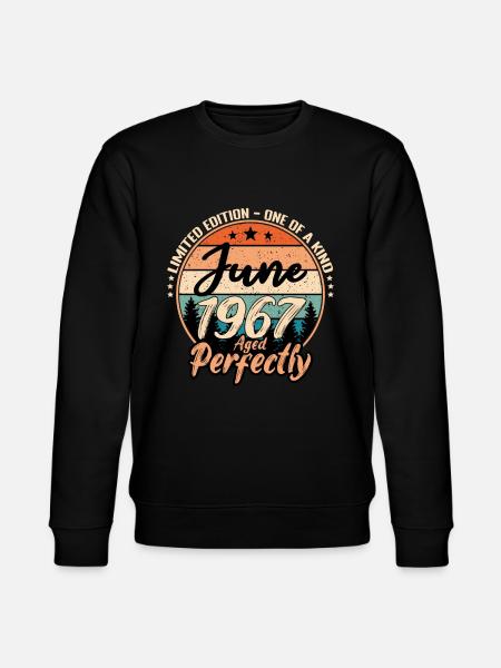 June 1967 anniversary 1967 legends June - Stanley/Stella CHANGER Unisex Organic Sweatshirt - black