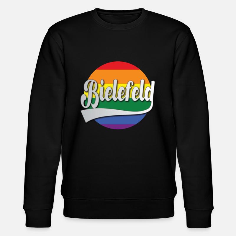 Bielefeld Regenbogen Tshirt Geschenk - Stanley/Stella CHANGER Unisex Organic Sweatshirt - black