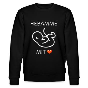Hebamme mit Herz Baby eine Hebamme - Stanley/Stella Unisex Bio-Sweatshirt CHANGER  - Schwarz - Vorne - Nik (191cm) & Marisol (170cm)